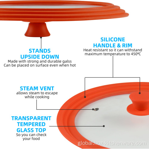 Silicone Glass Lid Covers Universal Silicone Glass Lid Pot Covers Factory